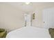 Carpeted bedroom featuring a white bed and an ensuite bathroom at 2132 Summerwood Dr, Mount Pleasant, SC 29466