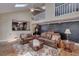 Open concept living room with vaulted ceilings, skylights, and hardwood floors at 25 Fitzroy Dr, Charleston, SC 29414
