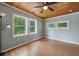 Bedroom featuring hardwood floors, natural light and wood ceiling at 263 Gator Walk, Ridgeville, SC 29472