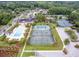 Aerial view of community amenities: tennis courts, swimming pool, and clubhouse at 3601 Colonel Vanderhorst Cir, Mount Pleasant, SC 29466