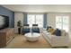 Inviting living room featuring blue accent wall, stylish furnishings, and ample natural light at 4111 Rising Tide Dr, Summerville, SC 29485