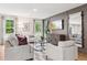 Bright living room with ample seating, decorative mirrors, and stylish decor elements on a gray accent wall at 4147 Rising Tide Dr, Summerville, SC 29485
