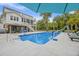 Backyard pool with built-in spa, slide and covered outdoor space at 4205 Cobble Trot Way, Johns Island, SC 29455