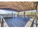 Covered dock with swing and wooden decking for relaxing by the water at 4233 Lady Banks Ln, Ravenel, SC 29470