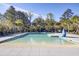 Community pool features zero depth entry, lounge chairs, and views of the surrounding trees at 4233 Lady Banks Ln, Ravenel, SC 29470