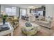 Open-concept living area with a kitchen island featuring bar stool seating and stainless steel appliances at 4966 Hay Bale Ct, Summerville, SC 29485