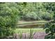 Secluded pond surrounded by mature trees, providing a peaceful and natural setting at 5406 Woodbreeze Dr, North Charleston, SC 29420