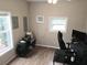 Bedroom with vinyl floors, a window, and an air conditioning unit at 9489 Sidneys Rd, Round O, SC 29474