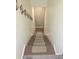 Carpeted staircase leading downstairs, adorned with decorative wall art at 9489 Sidneys Rd, Round O, SC 29474