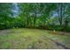 Expansive backyard with stone pathway, bird bath, mature trees, and white Adirondack chairs at 1035 Planters Curve, Mount Pleasant, SC 29464