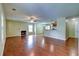 Spacious living room featuring hardwood floors, a fireplace, and an open layout at 1039 Steelechase Ln, Hanahan, SC 29410