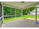Covered screened-in patio with view of the private backyard at 1039 Steelechase Ln, Hanahan, SC 29410