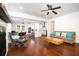Open concept living space, with hardwood floors, open to kitchen and dining areas at 104 Antilles Cir, Charleston, SC 29492