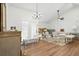 Spacious living area featuring vaulted ceilings, laminate floors and bright, neutral colors at 109 New Spring Ct, Summerville, SC 29485