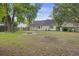 Expansive backyard featuring a classic home design and inviting fire pit area at 111 Macfarren Ln, Summerville, SC 29485