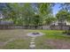 Spacious fenced backyard with a unique stone fire pit perfect for outdoor entertaining at 111 Macfarren Ln, Summerville, SC 29485