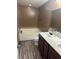 Bathroom with dual sinks, spacious countertops, and a bathtub-shower combination for convenience and comfort at 1401 Dabbling Duck Dr, Summerville, SC 29483