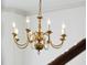 Close up view of the decorative chandelier at 143 Belleplaine Dr, Goose Creek, SC 29445