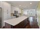 Open kitchen showcasing a large island, stainless appliances, and a seamless flow to the living area at 1533 Bluewater Way, Charleston, SC 29414