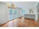 Open concept dining area connected to the kitchen with French doors at 206 Jimbo Rd, Summerville, SC 29485