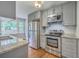 Modern kitchen with granite countertops and stainless steel appliances at 206 Jimbo Rd, Summerville, SC 29485