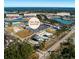 Aerial view showcasing Cane Bay Elementary, Middle, and High Schools in the community at 246 Calm Water Way, Summerville, SC 29486