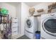 Well-organized laundry room with side-by-side washer and dryer at 246 Calm Water Way, Summerville, SC 29486