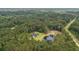 Breathtaking aerial view of a private estate nestled in a dense forest with a picturesque pond at 3113 Edenvale Rd, Johns Island, SC 29455