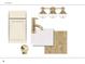 Detailed powder room materials moodboard with light fixtures, stone countertop, and cabinet hardware at 337 Trailmore Ln, Summerville, SC 29486