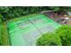 Aerial view of the community's tennis courts next to a playground at 5404 Red Fork Ln, North Charleston, SC 29420