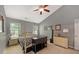A traditional main bedroom featuring neutral tones, a ceiling fan, and carpeted floors at 541 Brick Barn Ln, Goose Creek, SC 29445