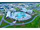 Breathtaking aerial view of the community's resort-style pool and surrounding amenities, offering a luxurious lifestyle at 716 Triangle Ln, Summerville, SC 29486