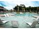 A beautiful community pool area with in-water lounge chairs and surrounding palm trees for relaxation at 716 Triangle Ln, Summerville, SC 29486