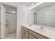 Bathroom featuring double sink vanity, large mirror, neutral walls and tile flooring at 802 S Pointe Blvd, Summerville, SC 29483