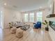 Cozy living room featuring neutral tones, hardwood floors, and a charming fireplace, perfect for relaxation at 802 S Pointe Blvd, Summerville, SC 29483
