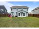 Spacious backyard featuring a well-maintained lawn, privacy fence, and patio area, perfect for outdoor gatherings at 8402 Loggers Run, North Charleston, SC 29420