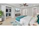 Bright bedroom with modern decor, fireplace, TV, and a closet at 924 Trent St, Charleston, SC 29414