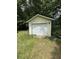 Exterior view of the shed with white door at 104 Dean Dr, Summerville, SC 29483