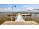 View of a wooden dock and floating dock leading to the water, under a bright blue sky at 108 Fairbanks Oak Aly # 201, Charleston, SC 29492