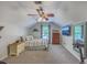 Charming bedroom with a ceiling fan, a window that provides natural light, and a chest of drawers at 110 Moon Shadow Ln, Summerville, SC 29485