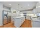 Kitchen with stainless steel appliances, white cabinetry, and a center island at 110 Moon Shadow Ln, Summerville, SC 29485