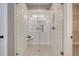 Modern glass-enclosed shower with white subway tile and a built-in seat for a luxurious bathing experience at 114 Headwater Dr, Summerville, SC 29486