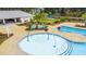 Aerial view of the neighborhood splash pad and pool, along with shade structures at 130 Stagecoach Ave, Summerville, SC 29486