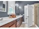 Modern bathroom featuring a dual sink vanity, and tiled flooring at 1348 Seaside Plantation Dr, Charleston, SC 29412
