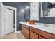 Bathroom features dual sinks, wood cabinets, and a white countertop at 1348 Seaside Plantation Dr, Charleston, SC 29412