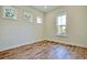 Bedroom with hardwood flooring and white trim at 1423 Clay Field Trl, Summerville, SC 29485