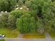 An aerial view showcases the property's boundaries and lush tree coverage at 2177 Gulf Dr, Mount Pleasant, SC 29464