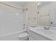 A well-lit bathroom boasts a shower and tub combination, a white vanity, and modern fixtures at 2221 Black Oak Ct, Mount Pleasant, SC 29466