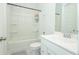 All white bathroom is equipped with a shower/tub, sink, and toilet at 232 Ashworth Dr, Summerville, SC 29486