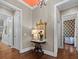 Elegant foyer with hardwood floors, decorative mirror, and stylish accents at 2792 River Vista Way, Mount Pleasant, SC 29466